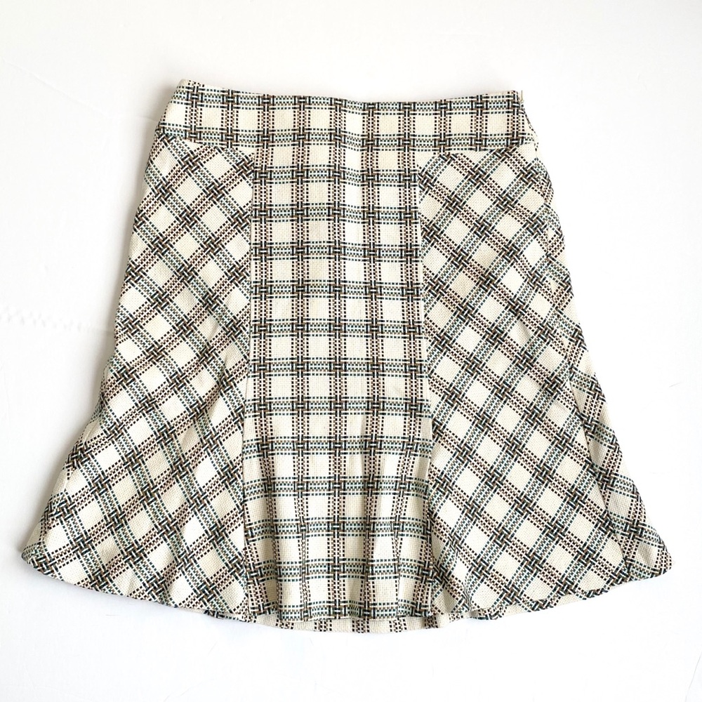 Ann Taylor Loft Cream Green Skirt